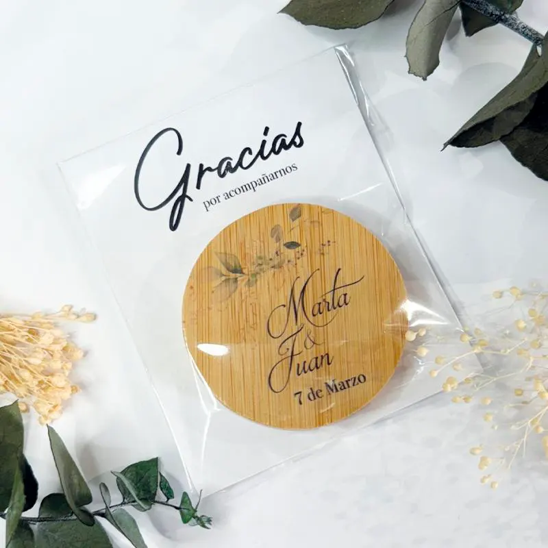 Abridor de madera personalizado envuelto