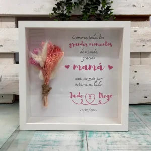 Cuadro de flores eleven con texto personalizado
