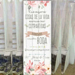 Cartel de bienvenida tropical