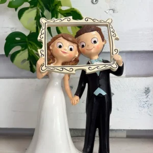 Figura de novios para tarta con photocall