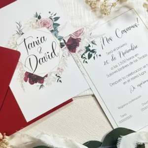 Invitación de boda romántica