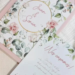 Invitación de boda rosas