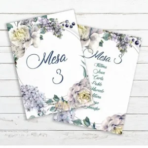 organizador de mesas estilo peonias