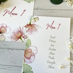 organizador de mesas estilo amapolas