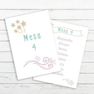 Organizador de mesa original con colores pasteles y estrellas doradas