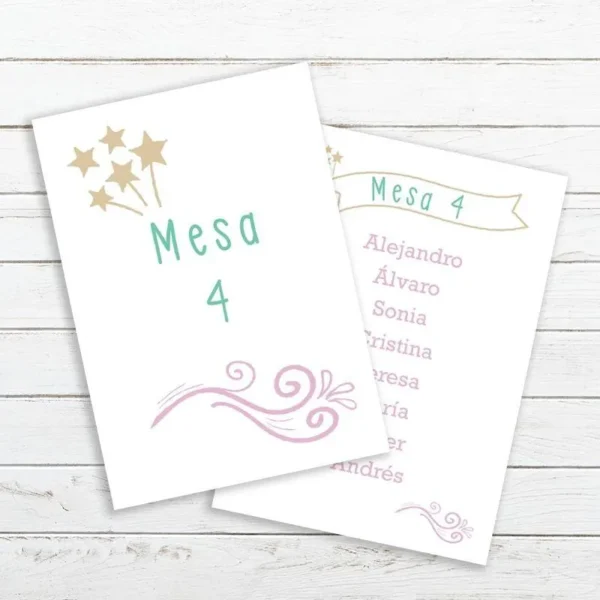 Organizador de mesa original con colores pasteles y estrellas doradas