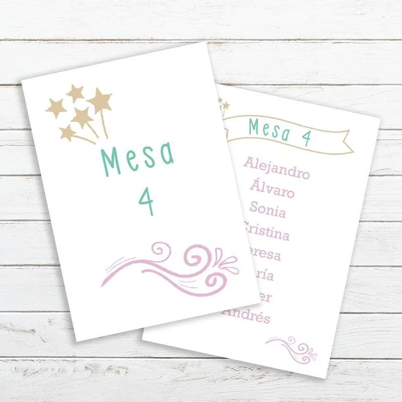 Organizador de mesa original con colores pasteles y estrellas doradas